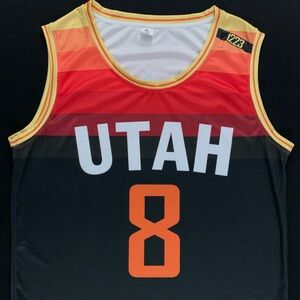 Rudy Gay Utah Jazz #8 Black / Orange Gradient Custom Jersey Tank Top Men’s XL